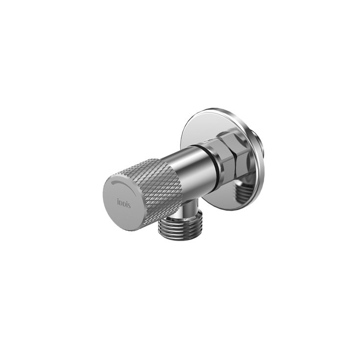 Кран угловой, с отражателем, 1/2; 1/2, кран-букса, латунь, хром, ID 910B0A6C2SBZ,