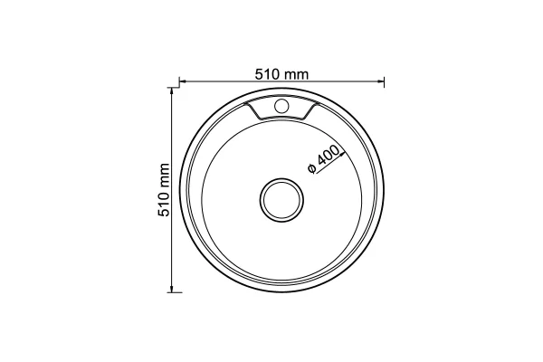 Мойка MIXLINE (528185) круглая d51 (0,8)/17 врезная круглая с сифоном