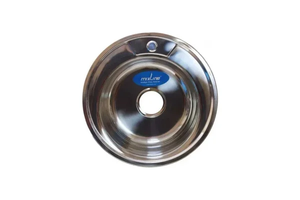 Мойка MIXLINE (528185) круглая d51 (0,8)/17 врезная круглая с сифоном