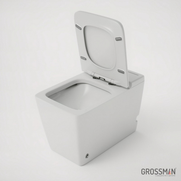 Унитаз GROSSMAN GR-PR5501 impulse (590*360*440) БЕЛЫЙ приставной с тонкой крышкой, 1 место