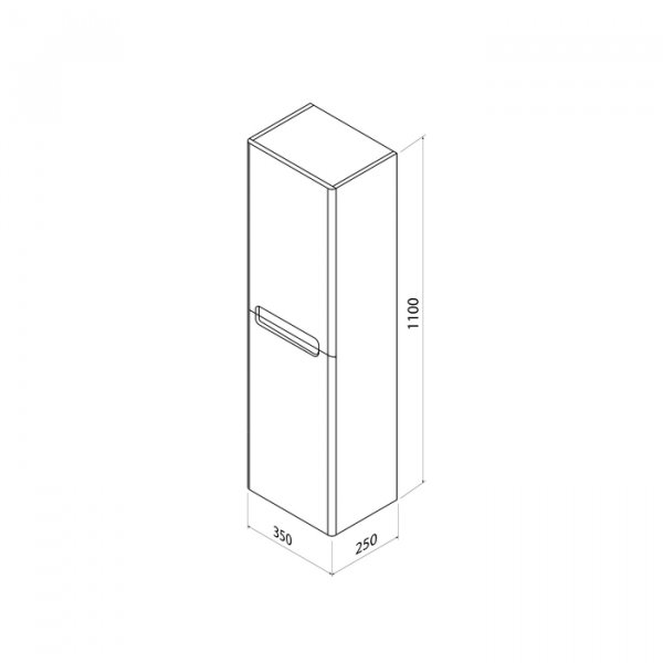 Пенал подвесной, 35 см, белый, Edifice, ID EDI35W0i97,