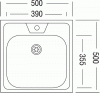 Мойка "Юкинокс" Стандарт STD500*500-5С/4C накладная (без акс)