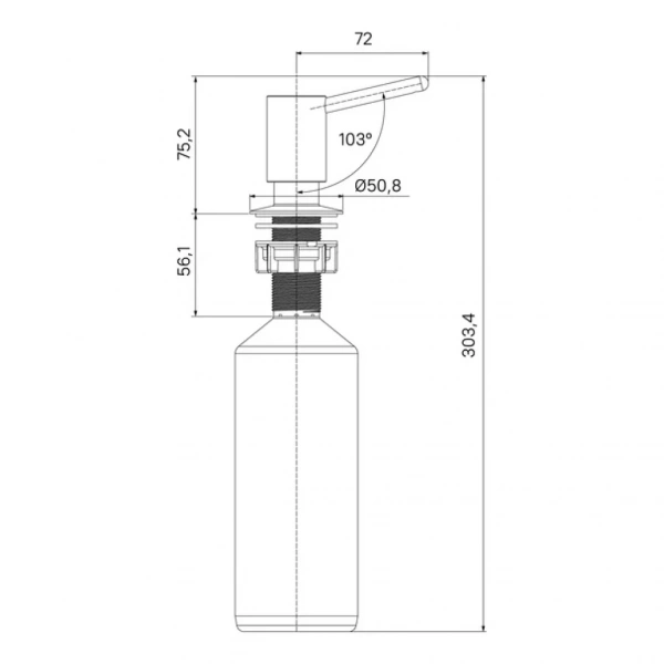 Дозатор "IDDIS Kitchen Line" латунь, черный матовый SDIBL00i59
