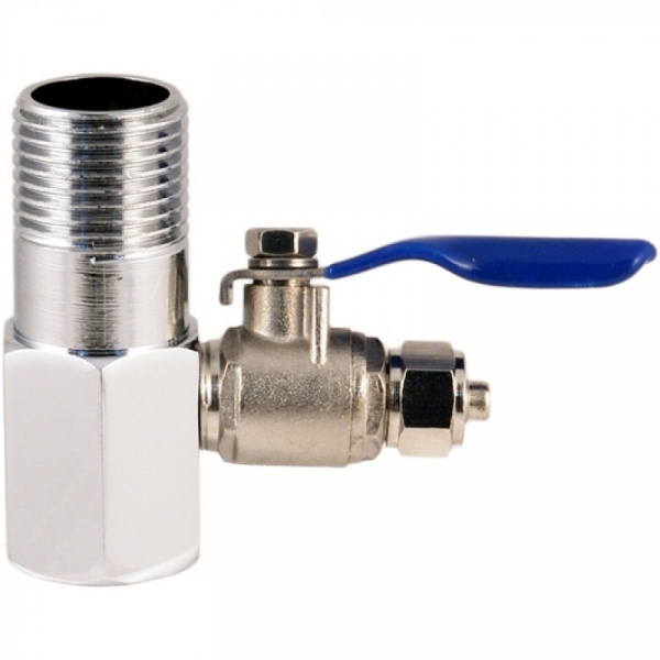 Адаптер с краном 1/2"г-ш с отводом 1/4" к фильтру