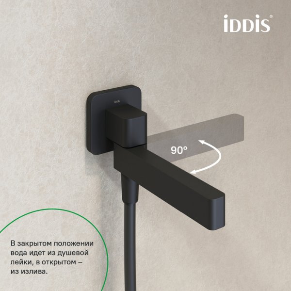 Излив скрытого монтажа "IDDIS Slide" черный матовый SLIBL0Si63