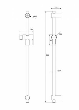 Стойка душевая IDDIS "Ray" RAY70B0i17 цвет черный матовый