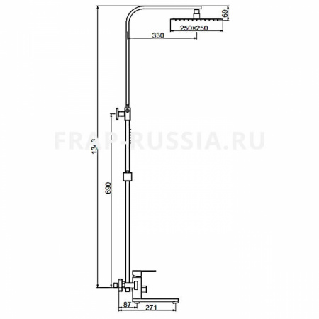 Душевой гарнитур  "FRAP" F - 24802